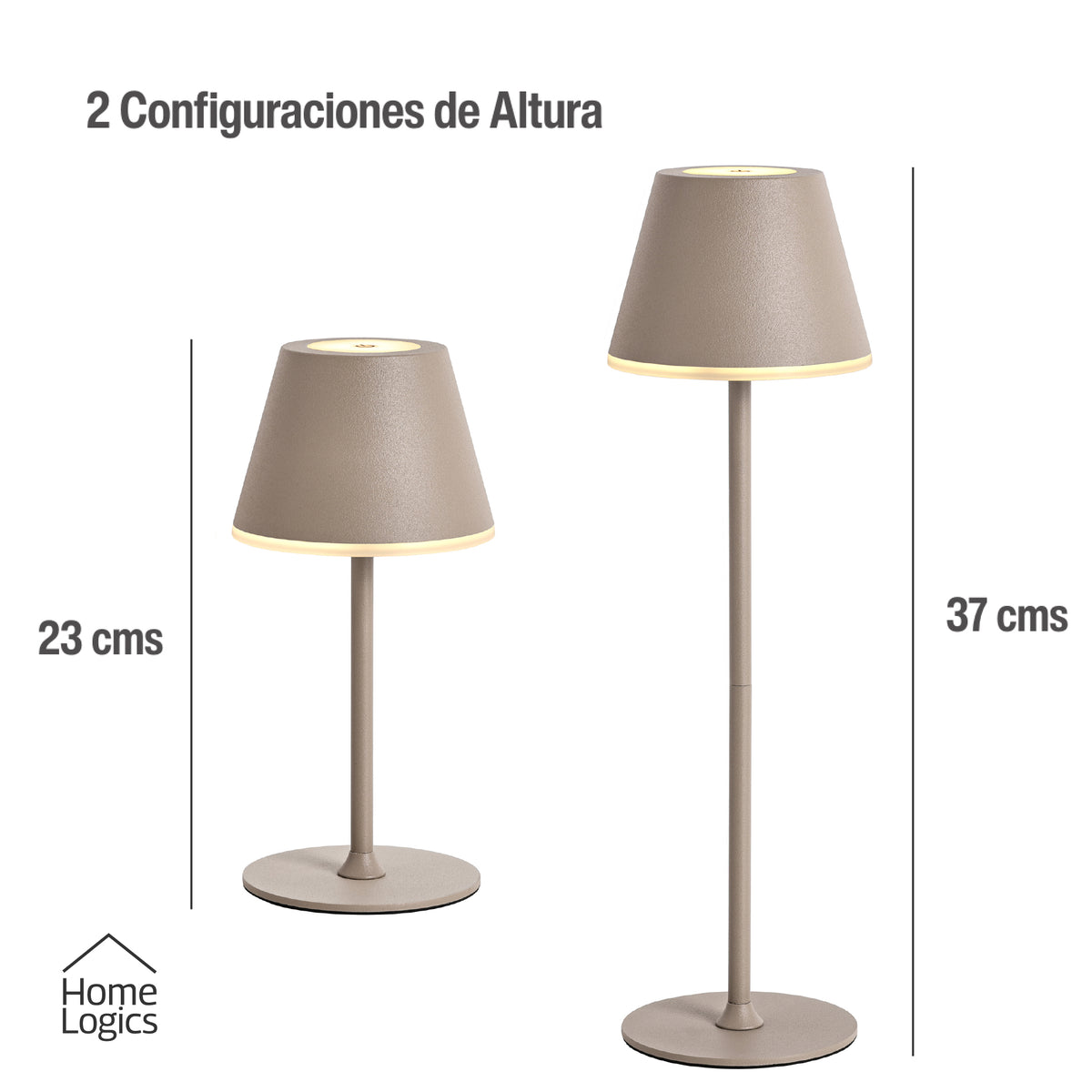 Lampara de Mesa LED Táctil Inalambrica Recargable Sand Home Logics 1 un
