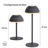 Lampara de Mesa LED Táctil Inalambrica Recargable Redonda Black Home Logics 1 un
