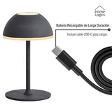 Lampara de Mesa LED Táctil Inalambrica Recargable Redonda Black Home Logics 1 un