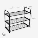 Rack Organizador Zapatos 3 Niveles MallaNegro Home Logics 1 un 1 un