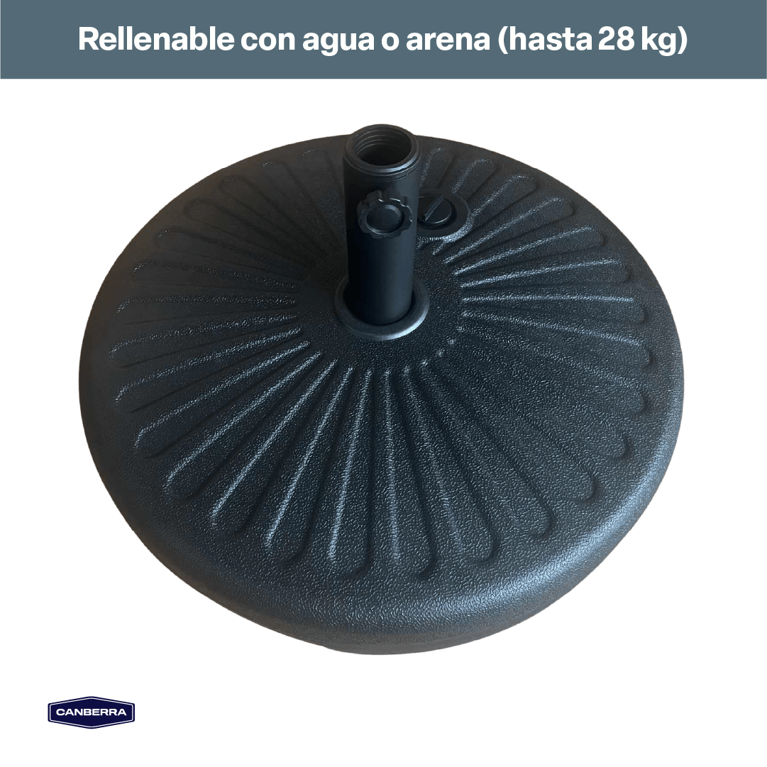 Base Plástica Rellenable Redonda para Quitasol Canberra 1 un