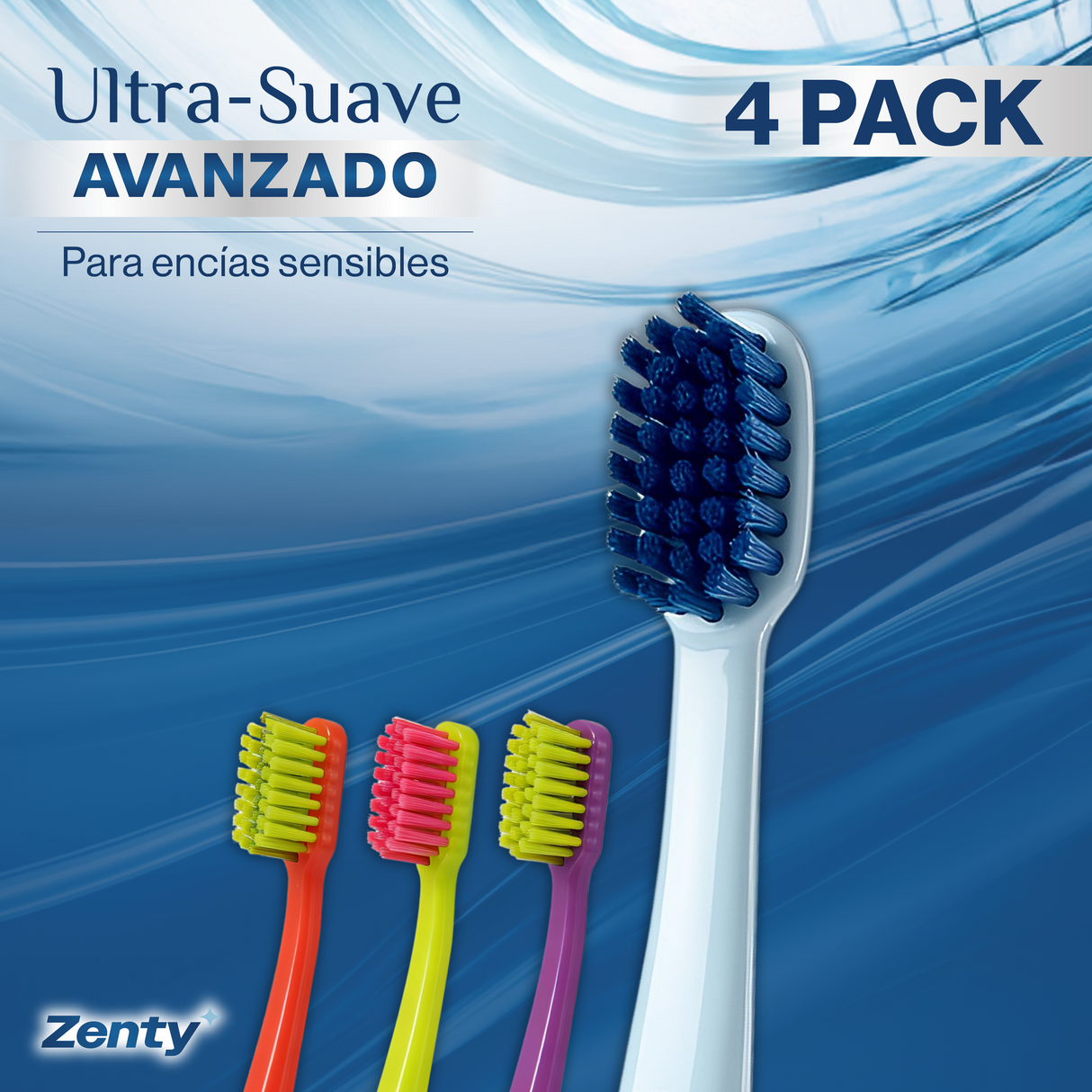 Pack 4 un. Cepillo de Dientes Zenty Advanced Ultra-Soft 1 un
