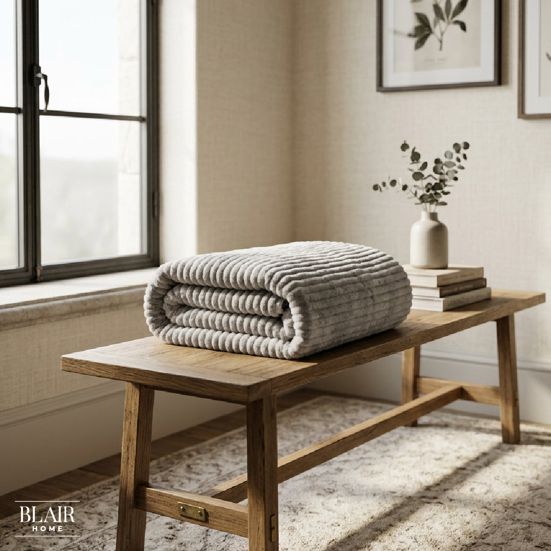 Manta Stripes Gris 150 x 200 cm Blair Home 1 un