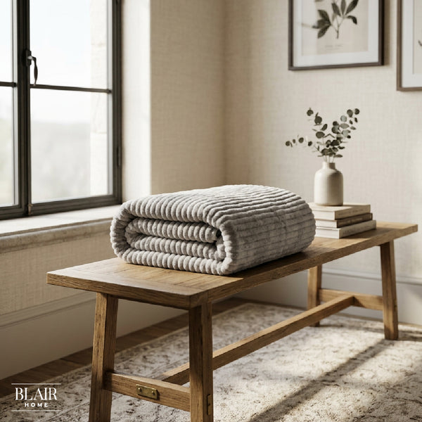 Manta Stripes Gris 150 x 200 cm Blair Home 1 un