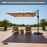 Quitasol de Terraza Cuadrado Aluminio Santorini 3m 360° Canberra 1 un