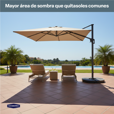 Quitasol de Terraza Cuadrado Aluminio Santorini 3m 360° Canberra 1 un