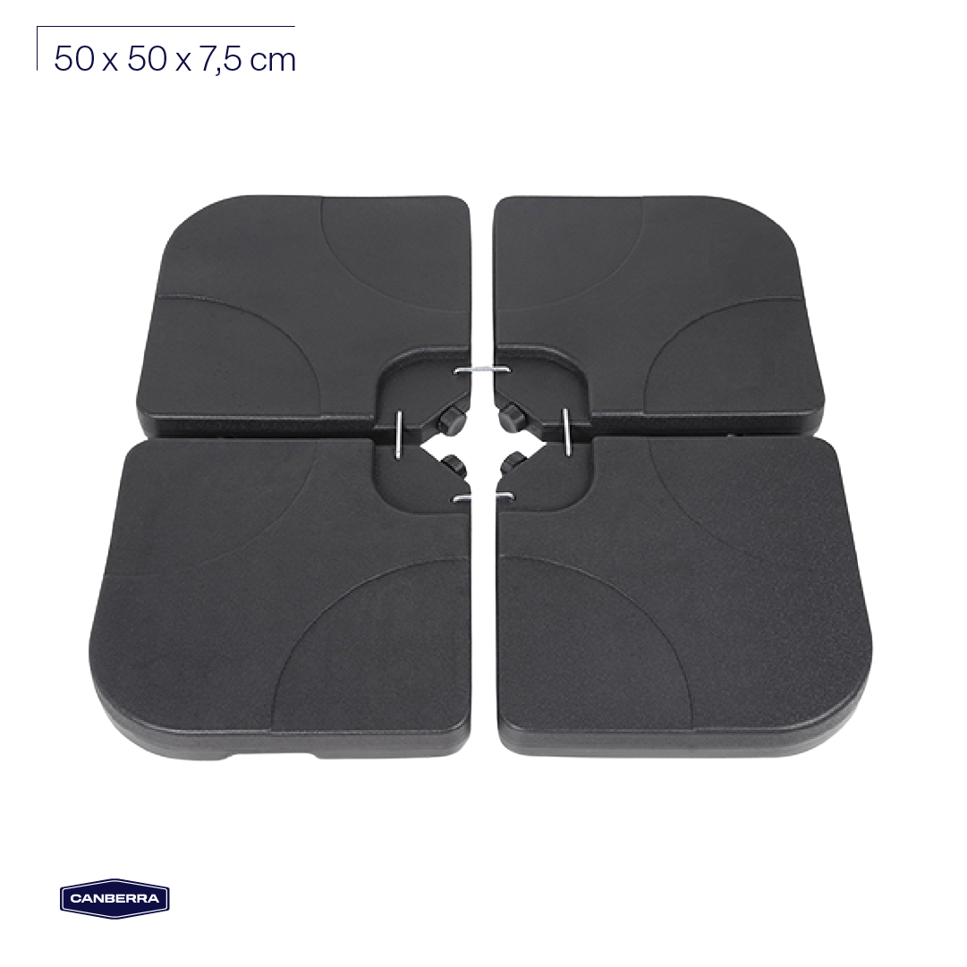 Base Plástica Rellenable Cuadrada Para Quitasol 4 x 15 Litros Canberra 1 un