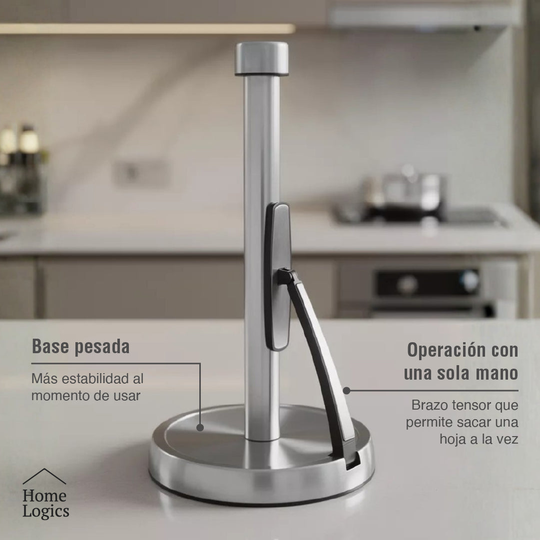 Porta Rollo de Papel Cocina De Acero Inoxidable Home Logics 1 un