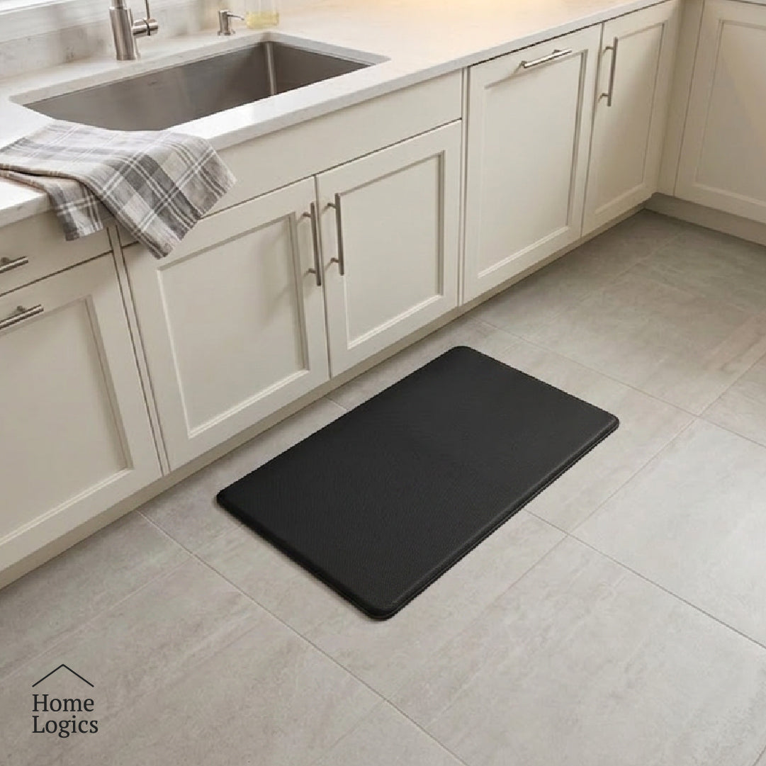 Set 2 Alfombras Anti Fatiga Negro 45x75 cm y 45 x 120 cm 12mm Home Logics 1 un