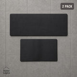 Set 2 Alfombras Anti Fatiga Negro 45x75 cm y 45 x 120 cm 12mm Home Logics 1 un