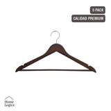 Set 5 Colgadores Premium de Madera Lotus Home Logics 1 un
