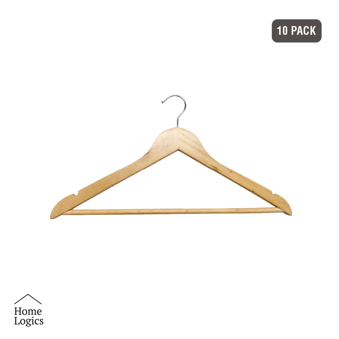 Set 10 Colgadores de Madera Home Logics 1 un
