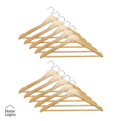 Set 10 Colgadores de Madera Home Logics 1 un