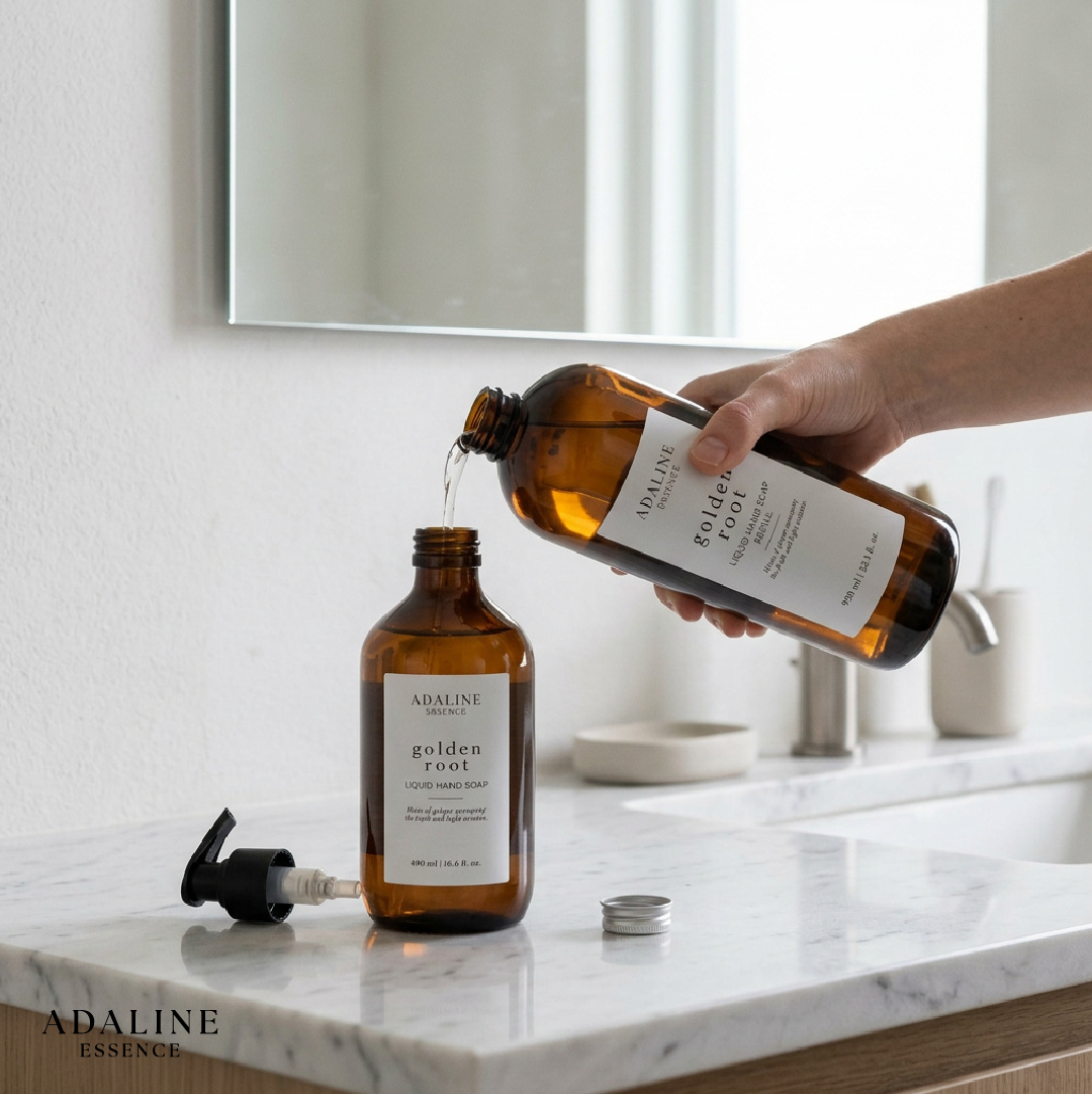 Jabón Líquido Recarga Golden Root Adaline Essence 950 ml