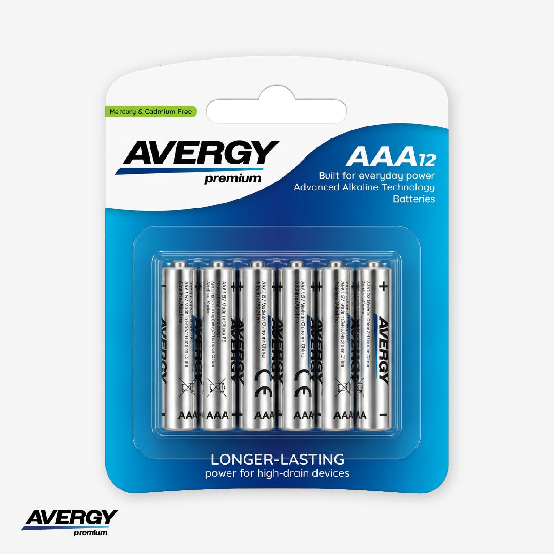 Pilas AAA Alcalinas Premium Pack 12 Unidades Avergy 1 un