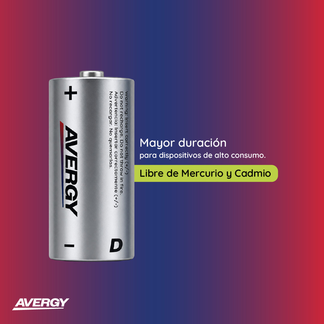 Pilas D Alcalinas Pack 2 Unidades Avergy 1 un