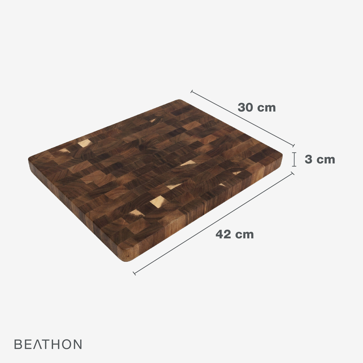 Tabla de Cortar End Grain Acacia 42 x 30 x 3 cm Beathon 1 un