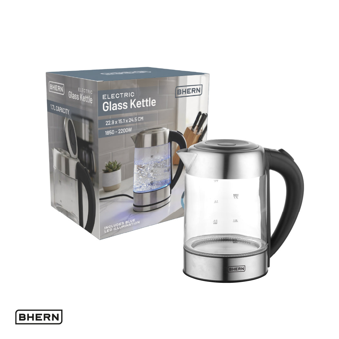 Hervidor Eléctrico de Vidrio 1.7L LED Bhern 1 un
