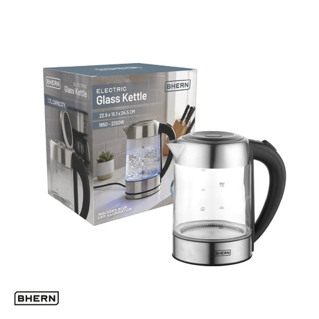 Hervidor Eléctrico de Vidrio 1.7L LED Bhern 1 un