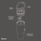 Botella Tumbler 900 ml Pink Briven 1 un