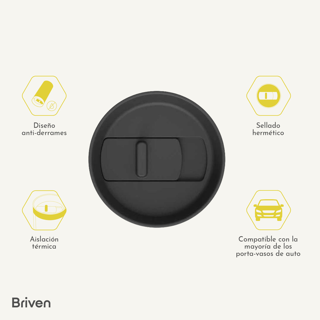 Mug Térmico 400 ml Negro Briven 1 un