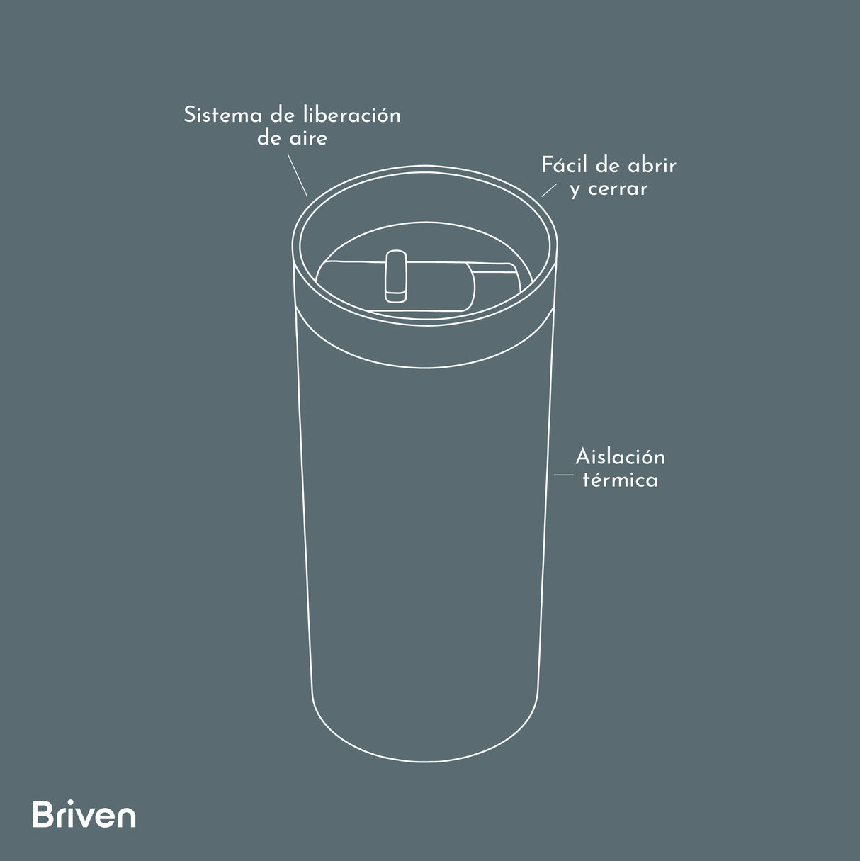 Mug Térmico 400 ml Beige Briven 1 un