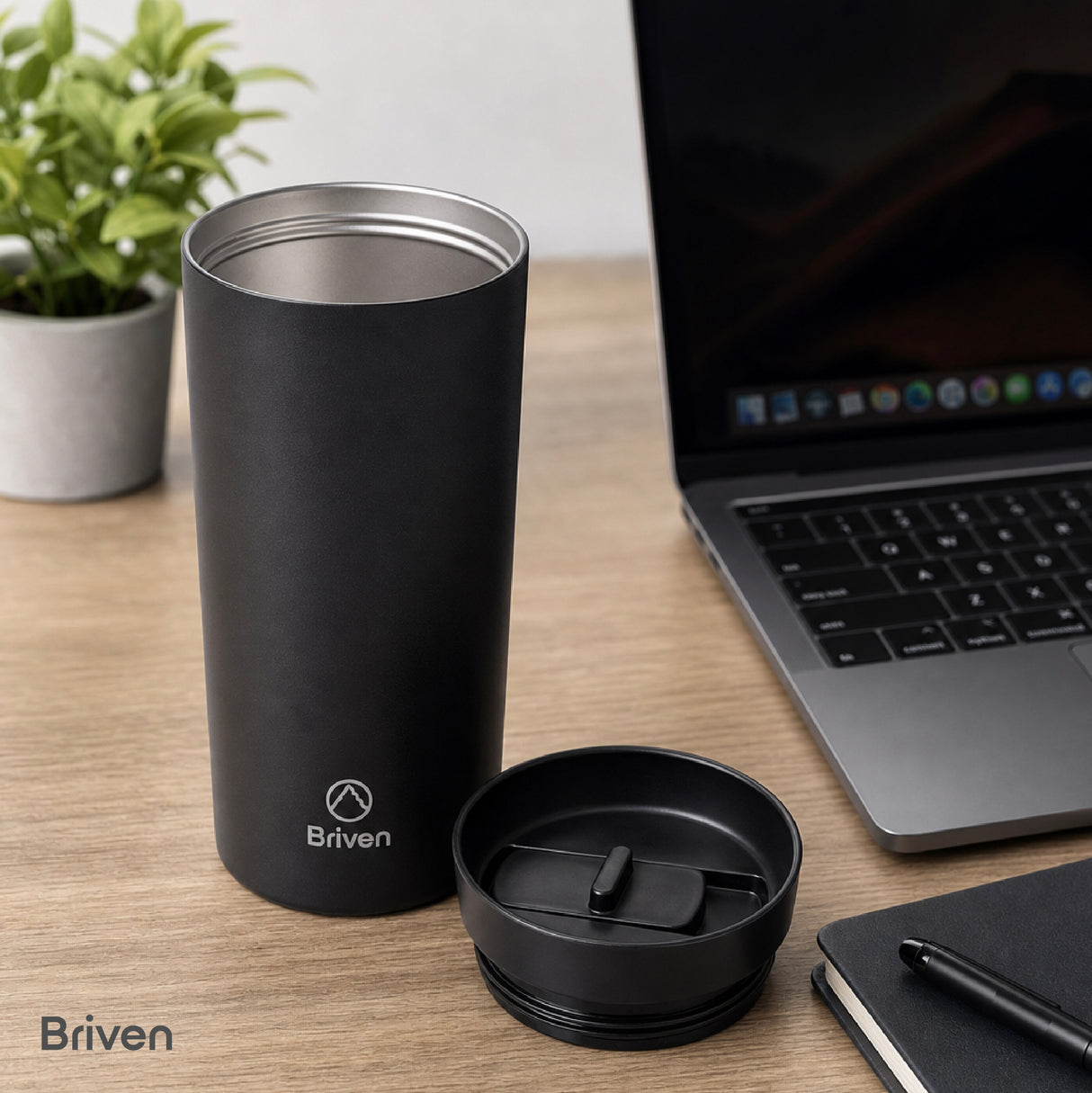Mug Térmico 400 ml Negro Briven 1 un