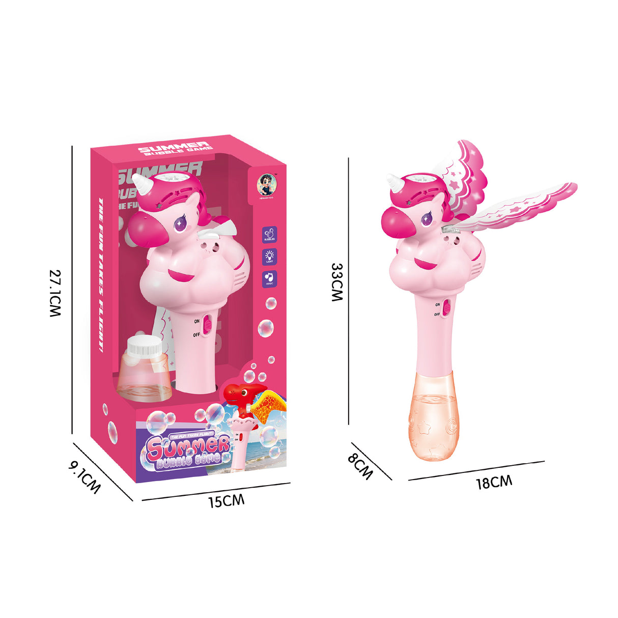 Pistola de Burbujas Unicornio 1 un