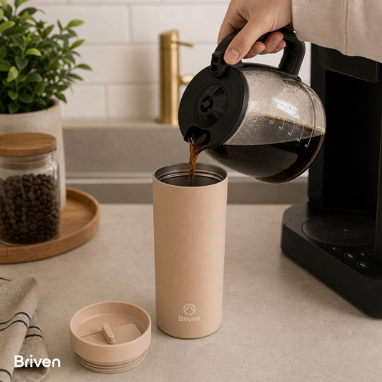 Mug Térmico 400 ml Beige Briven 1 un