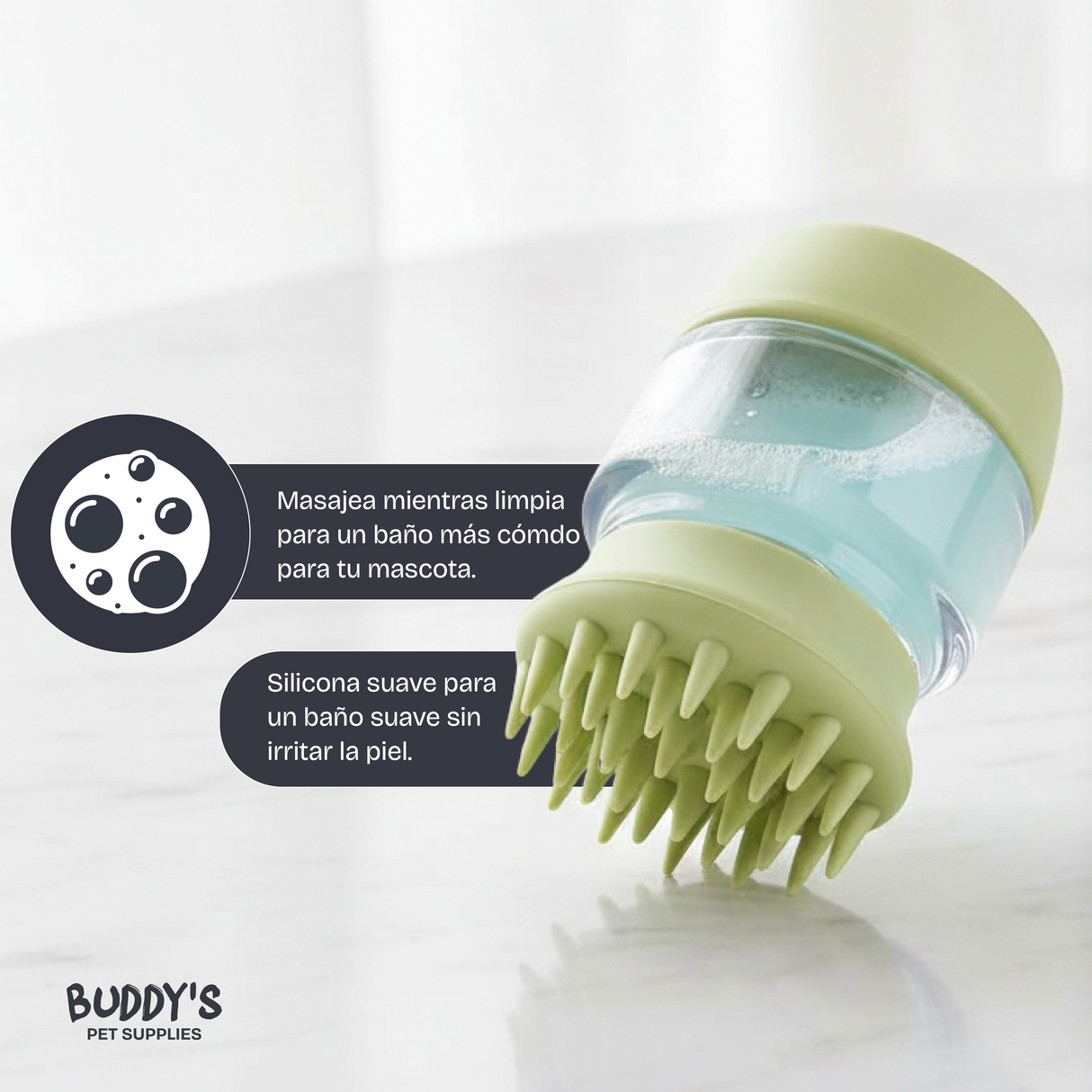 Cepillo Baño con Dispensador para Mascotas Buddy´s Pet Supplies 1 un