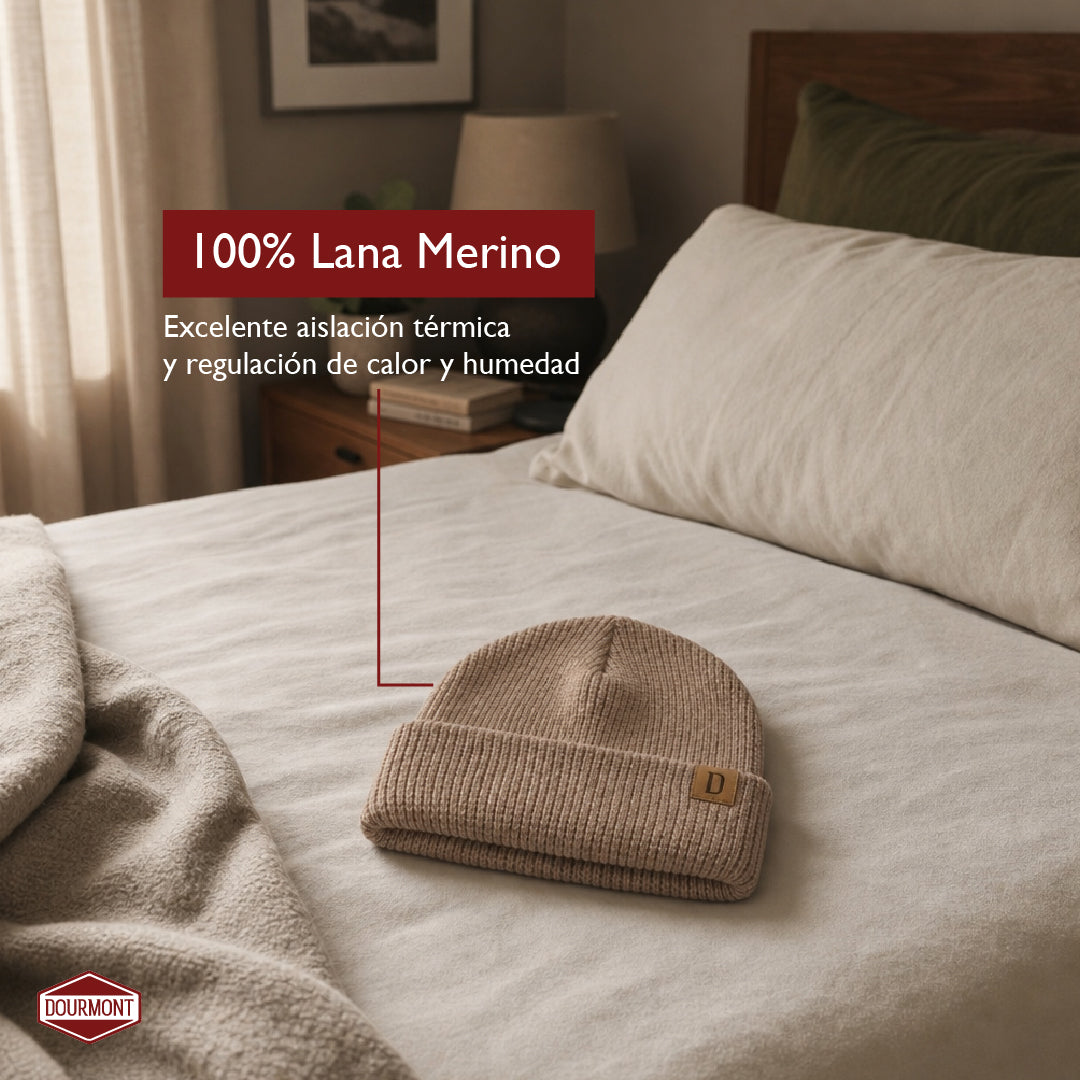 Gorro Beanie Dourmont 100% Lana Merino Dune 1 un