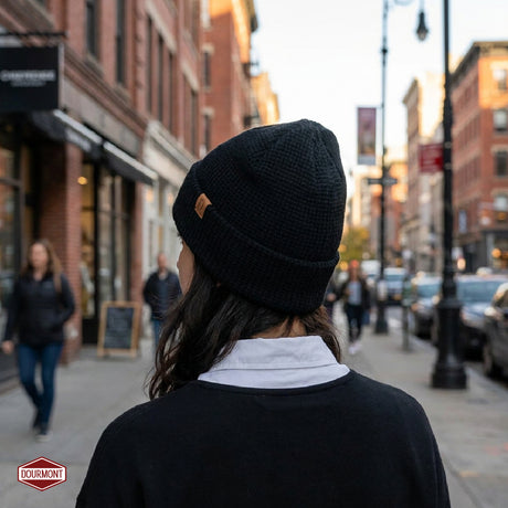 Gorro Beanie Dourmont 100% Lana Merino Negro  1 un