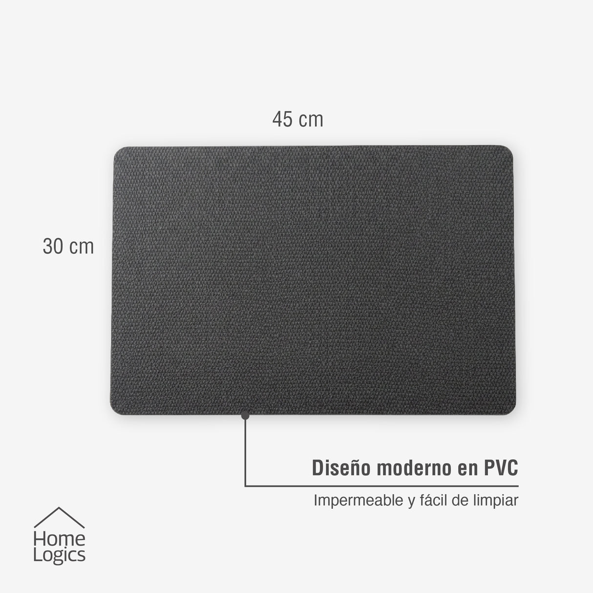 Set 4 Individuales Gris Carbón Home Logics 1 un