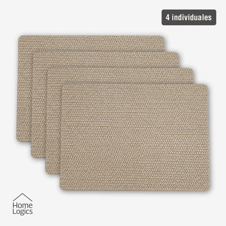 Set 4 Individuales Beige Natural Home Logics 1 un