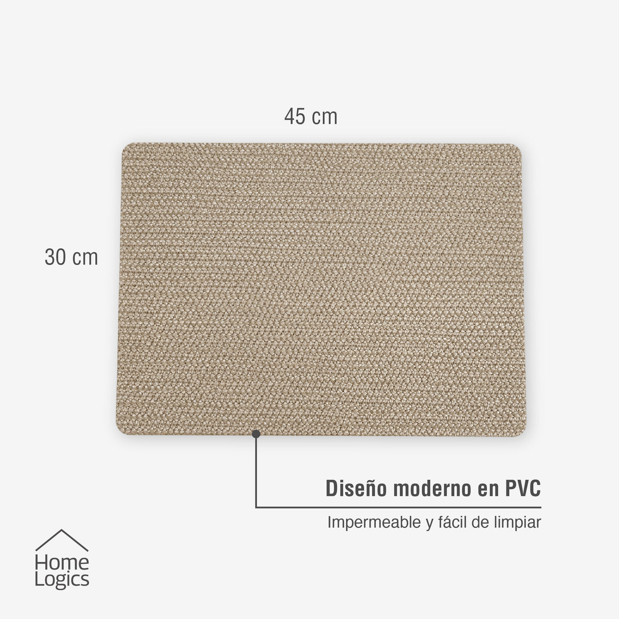 Set 4 Individuales Beige Natural Home Logics 1 un