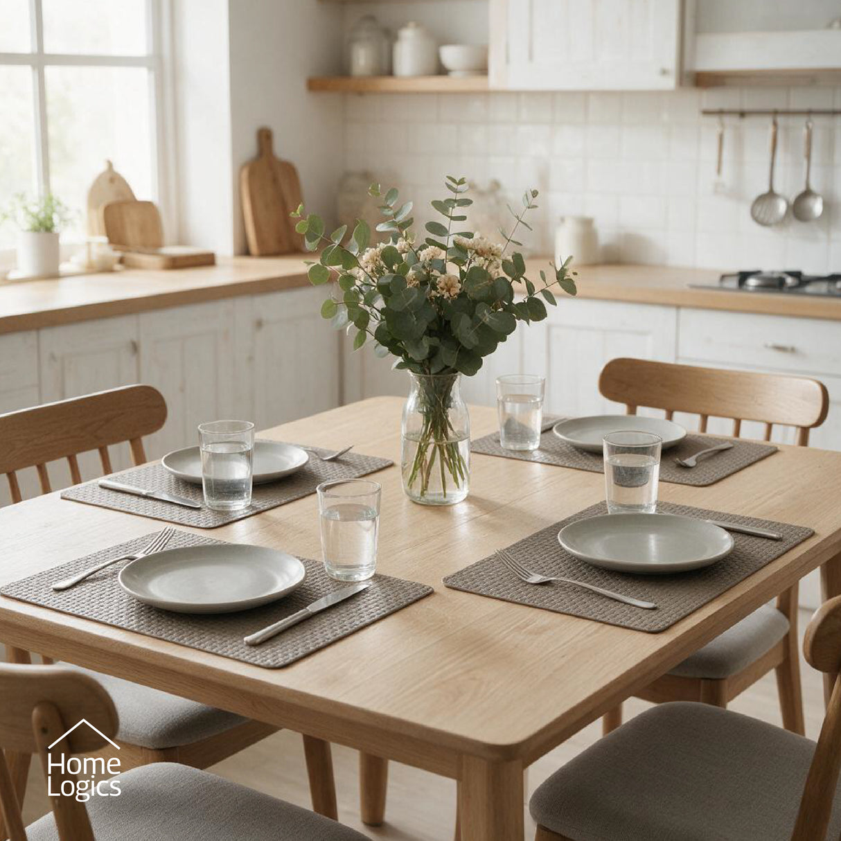Set 4 Individuales Taupe Cálido Home Logics 1 un