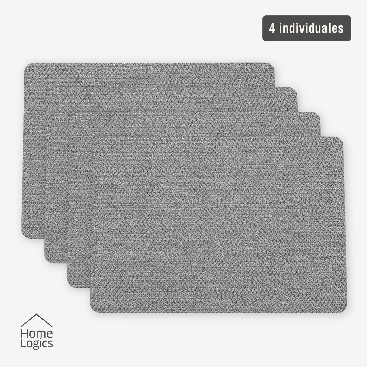 Set 4 Individuales Gris Piedra Home Logics 1 un