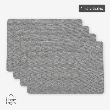 Set 4 Individuales Gris Piedra Home Logics 1 un