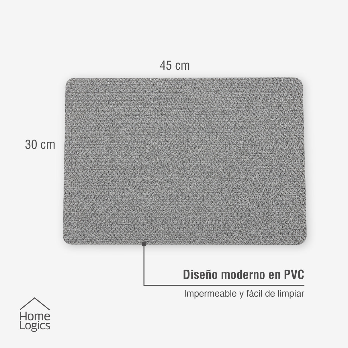 Set 4 Individuales Gris Piedra Home Logics 1 un