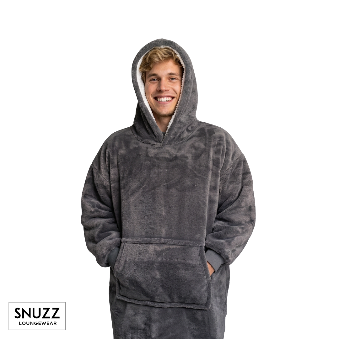 Poleron Manta Sherpa Gris Snuzz Loungewear 1 un