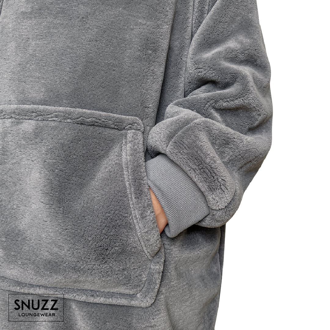 Poleron Manta Sherpa Gris Snuzz Loungewear 1 un