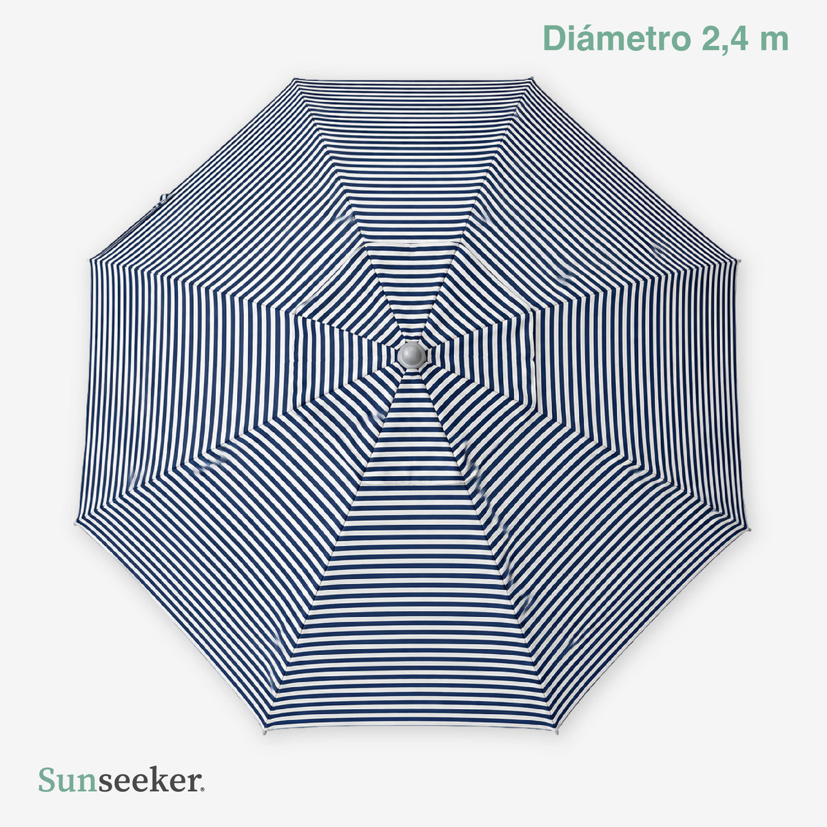 Quitasol de Playa Gray Stripes 2.4m Sunseeker 1 un