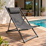 Silla Reposera Playa Plegable Grey Sunseeker 1 un
