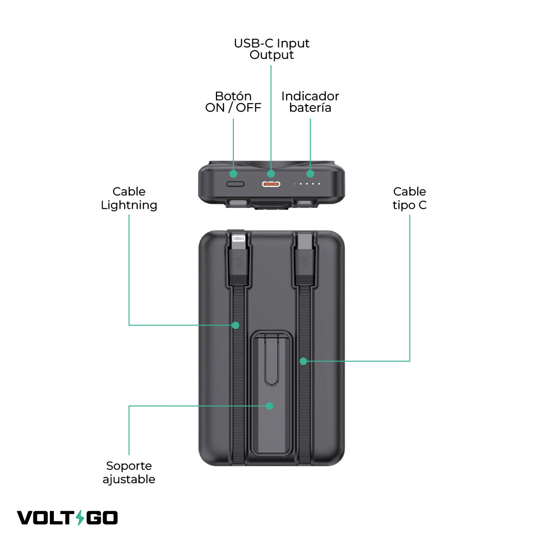 Cargador Portátil Powerbank 10000 mAh VoltGo 1 un