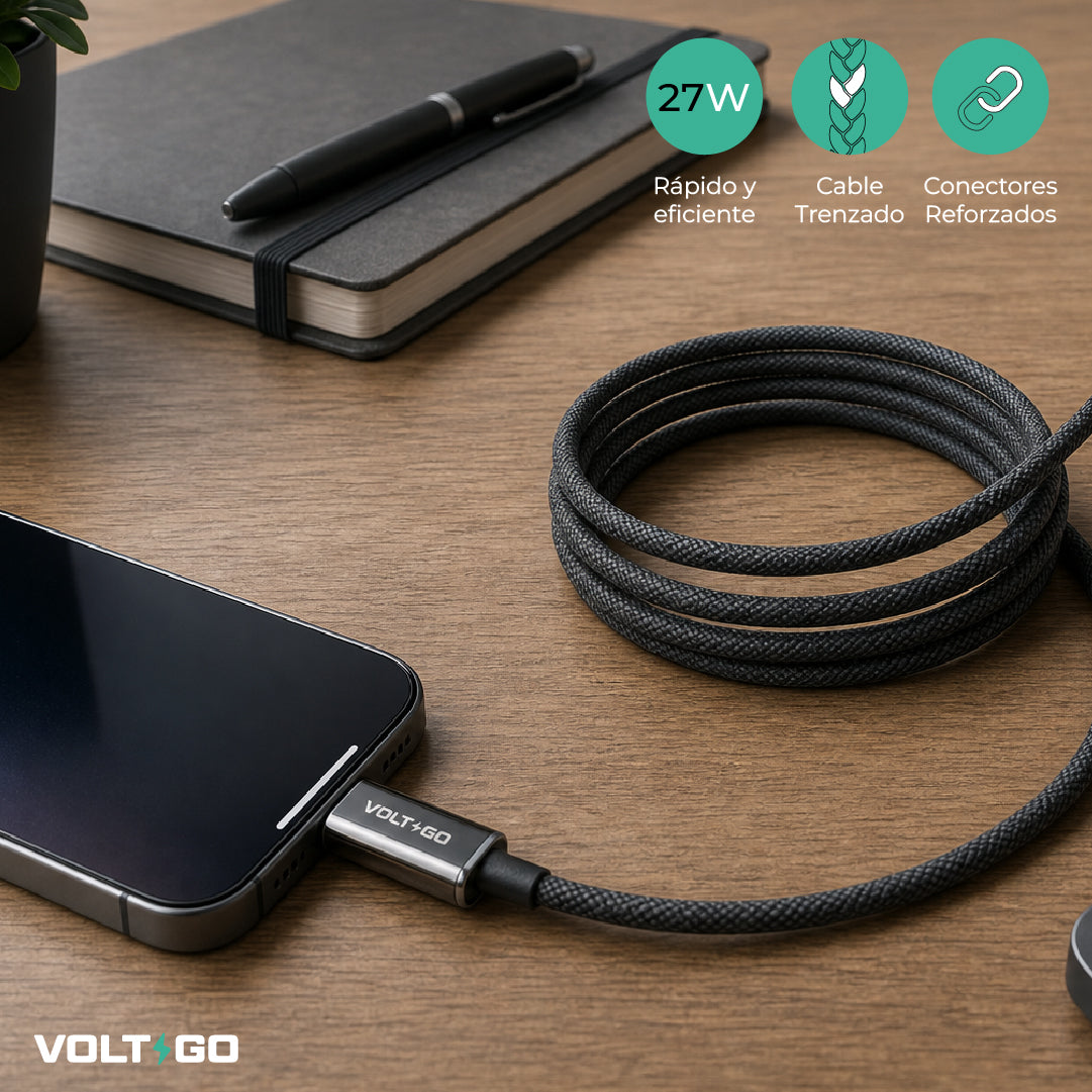 Cable USB-C a Lightning para iPhone 1.5 m VoltGo 1 un