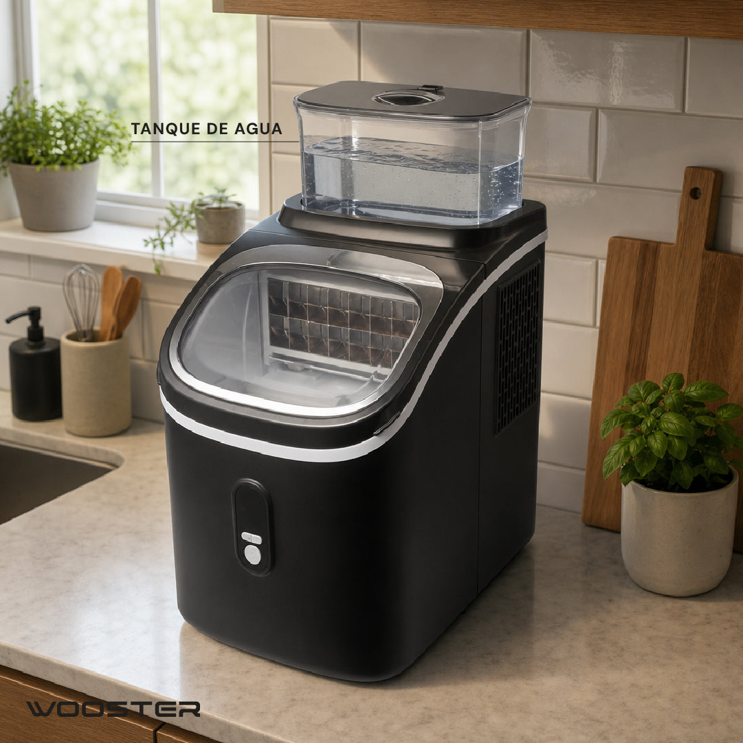 Maquina para hacer Hielos Cubo Negra con Tanque Wooster 1 un