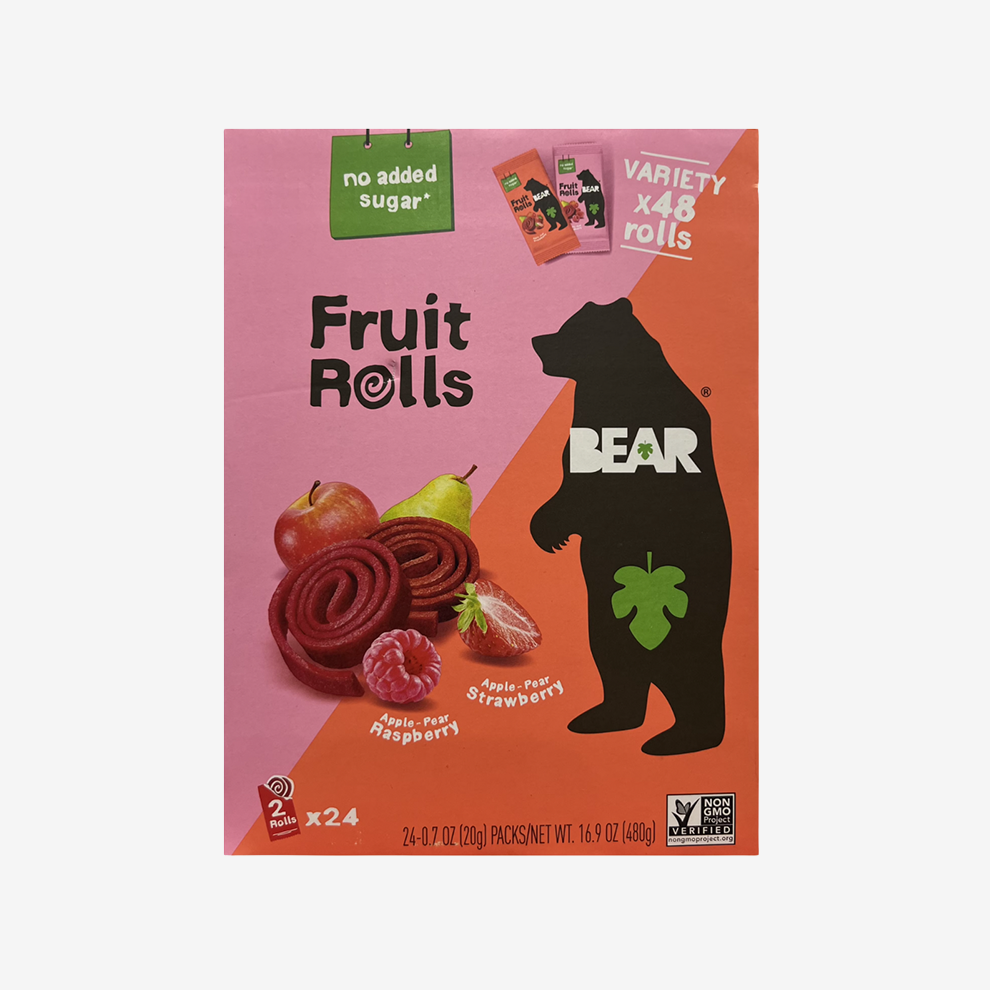 Barra Fruta Deshidratada Frutilla Frambuesa Bear 48 un x 10 g