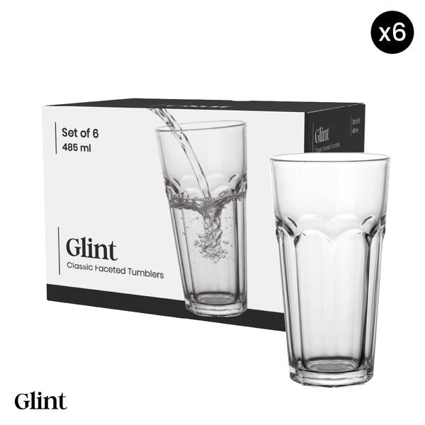 Set 6 vasos facetados- Glint (485 ml)