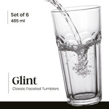 Set 6 vasos facetados- Glint (485 ml)