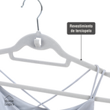 Set 30 Colgadores de Ropa Antideslizantes Gris Velvet Home Logics 30 un